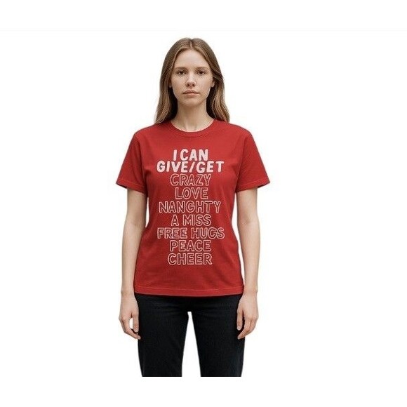 American Eagle Outfitters Seriously Soft Love Kiss Graphic Tee Women's Red Large - Picture 2 of 13